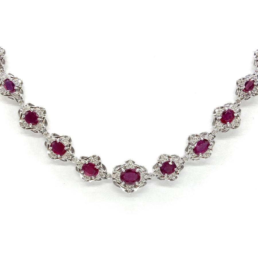 Ruby Pt900ルビー ダイヤモンドネックレス No.304749 : JEX宝石