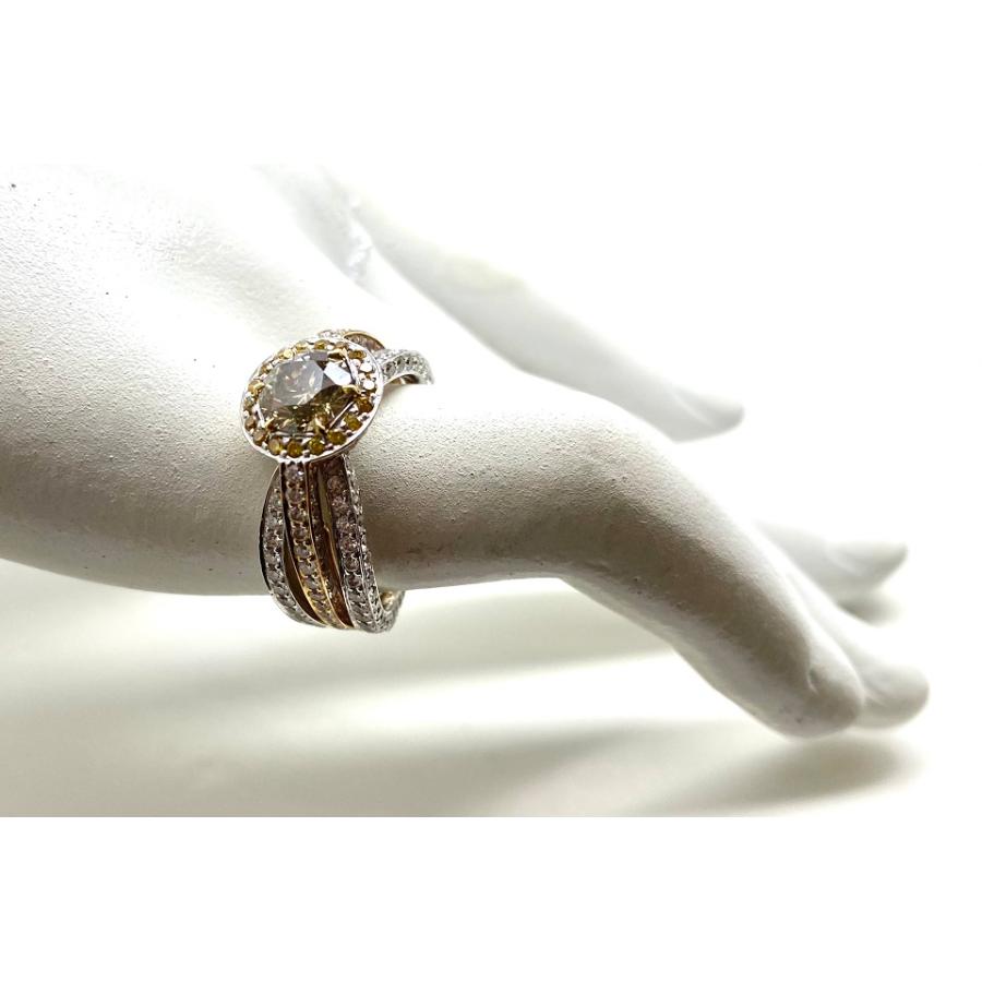 k18WG ブラウンダイヤモンド　リング Brown Diamond K18WG/PGブラウン/イエロー/カラーレス