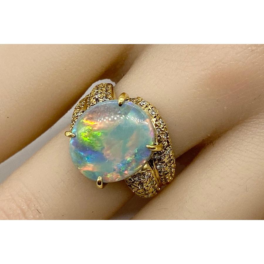 Black Opal K18ブラックオパール ダイヤモンドリング 新品 NO.38332 