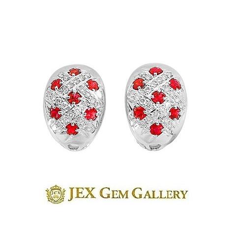 RUBY K18WGルビー ピアス兼イヤリング(No.41970) : JEX宝石ギャラリー  