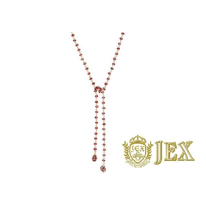 Garnet K18ガーネット ロングネックレス ラリエット No.42754 : JEX 