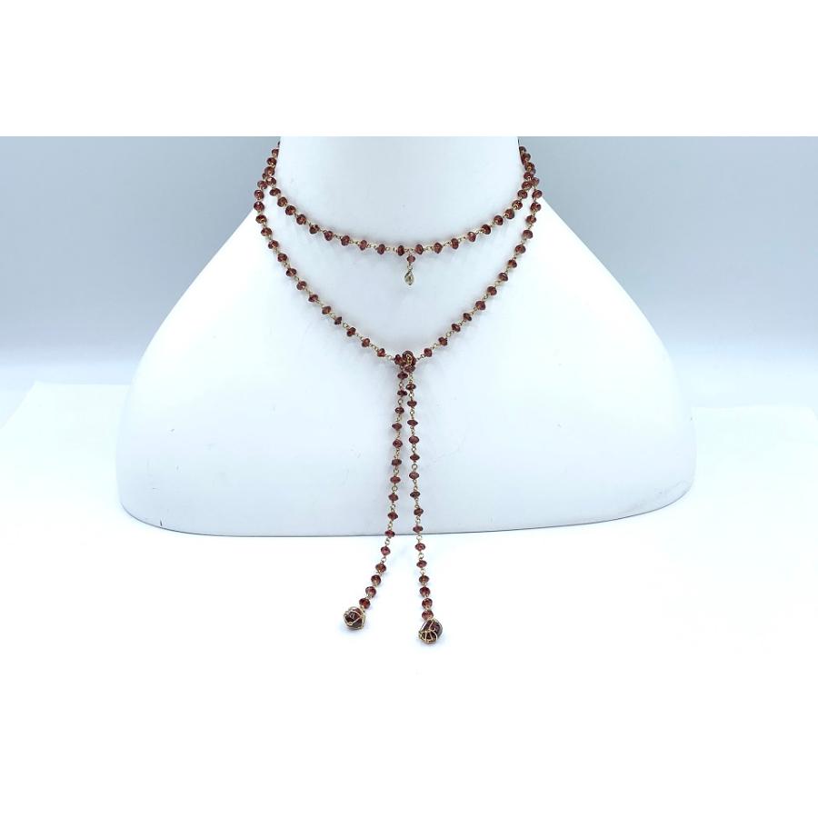 Garnet K18ガーネット ロングネックレス ラリエット No.42754 : JEX 