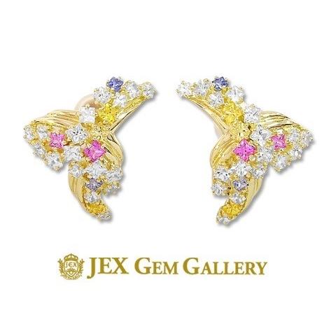 Jeunet　ジュネ　K18 マルチカラーサファイヤイヤリング(No.42948)