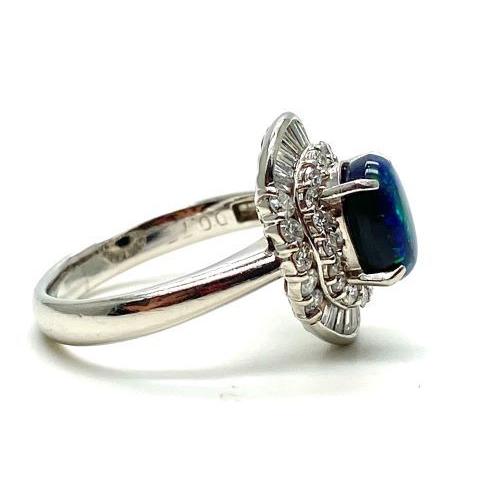 Black opal Pt900 ブラックオパール リング No.4368 : JEX宝石