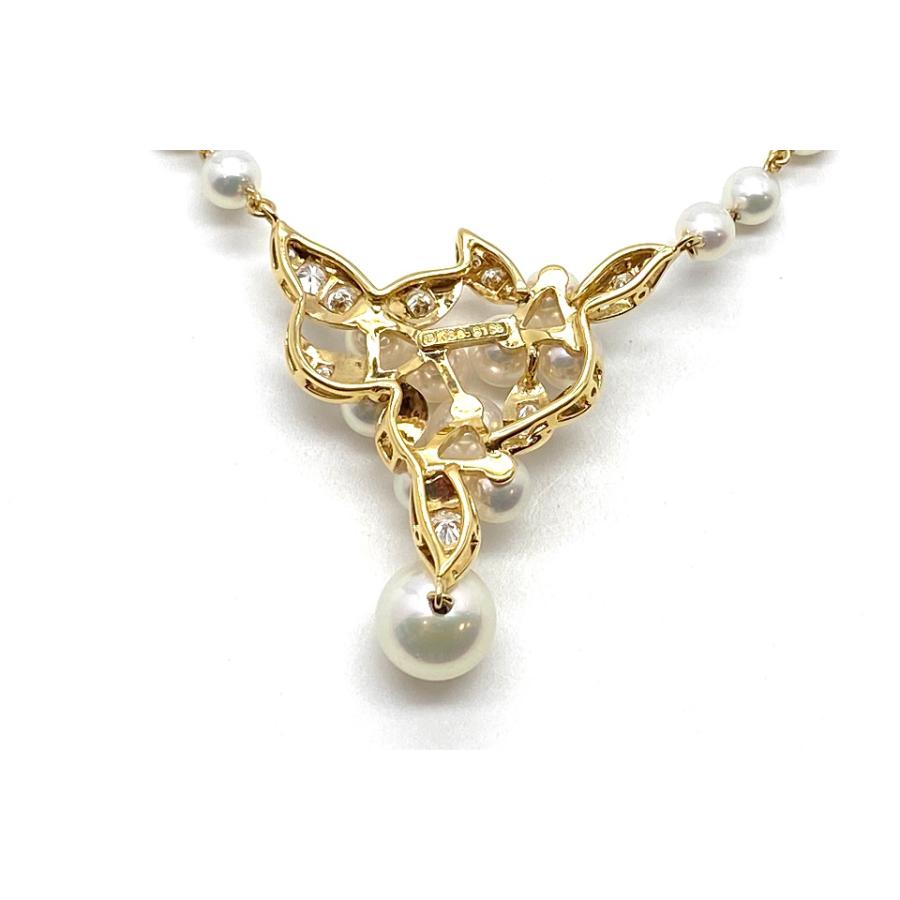 MIKIMOTO 【ミキモト】 K18アコヤパール ダイヤネックレス NO.48138-B 