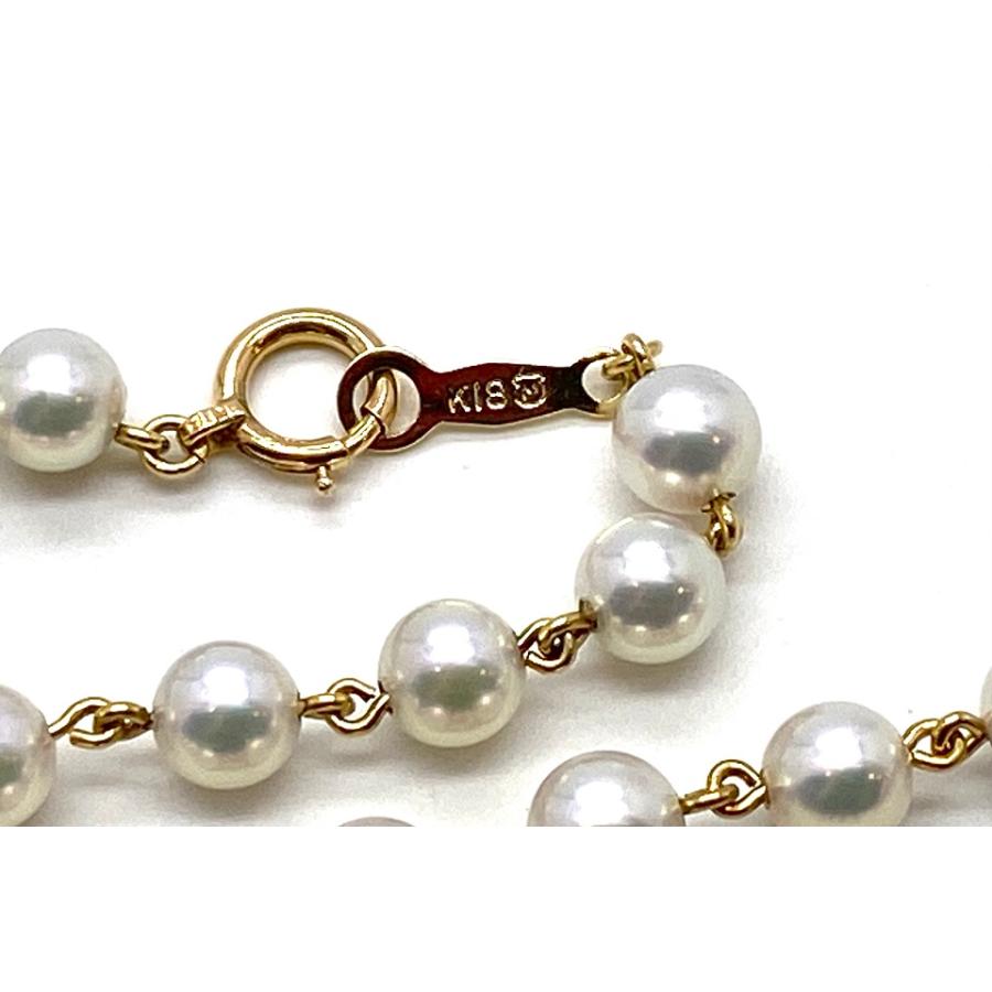 MIKIMOTO 【ミキモト】 K18アコヤパール ダイヤネックレス NO.48138-B 