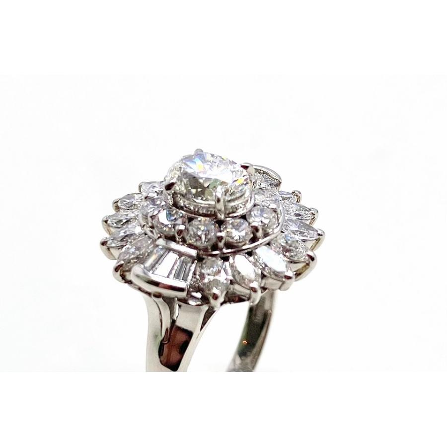 pt900 ダイヤモンドイヤリング Diamond Pt900ダイヤモンドリング NO.48444 : JEX宝石ギャラリー