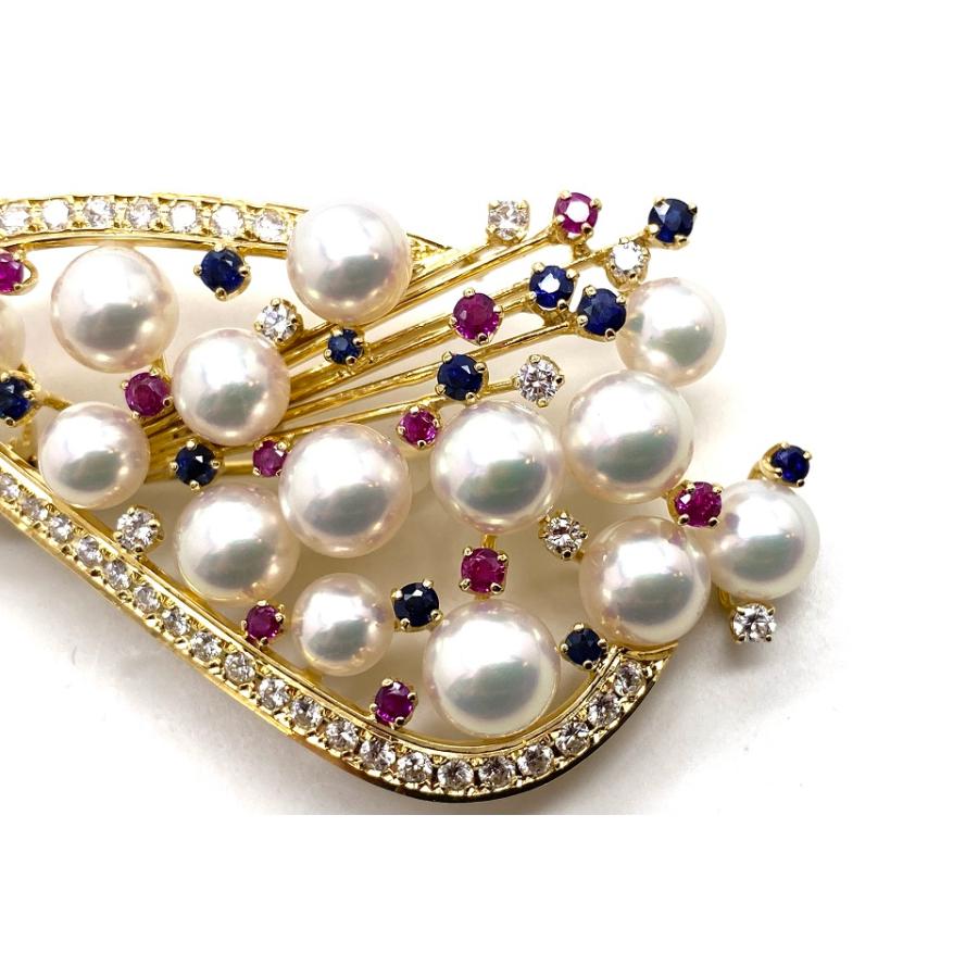 MIKIMOTO（ミキモト） K18アコヤパール ダイヤモンド ルビー 