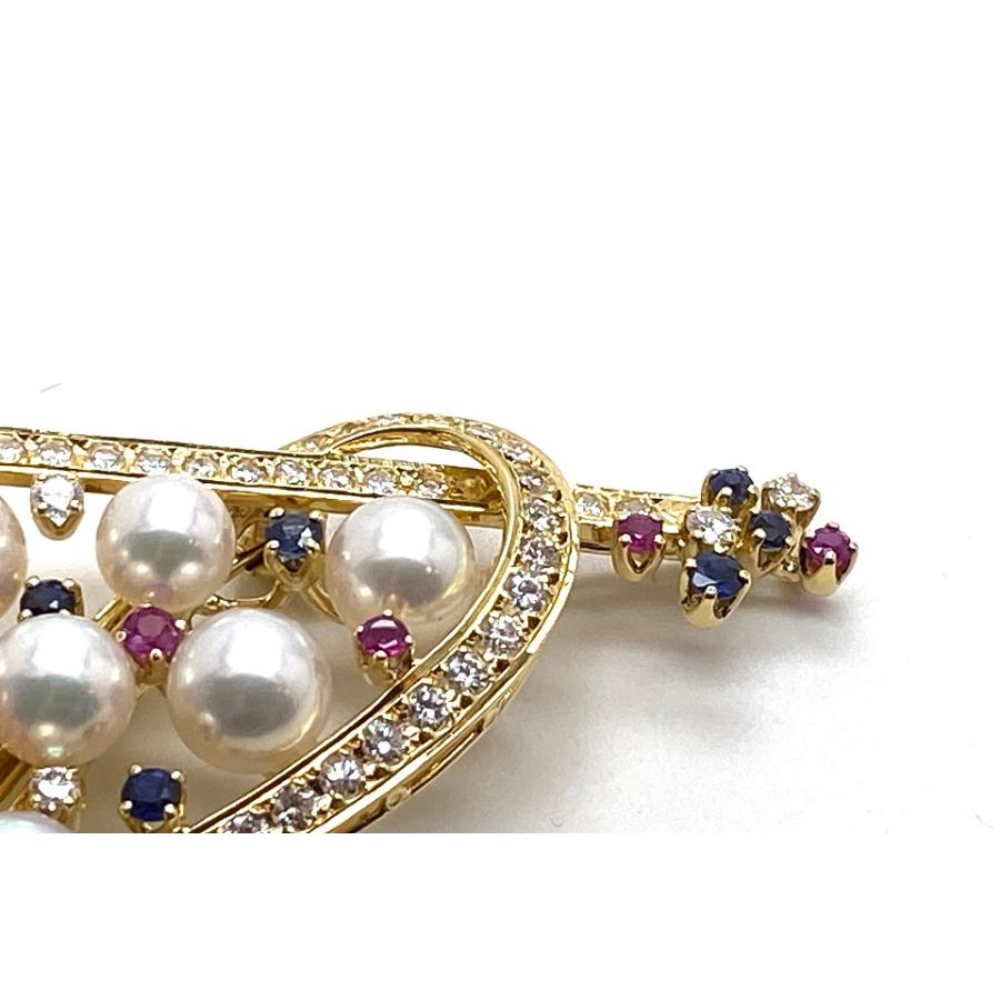MIKIMOTO（ミキモト） K18アコヤパール ダイヤモンド ルビー 
