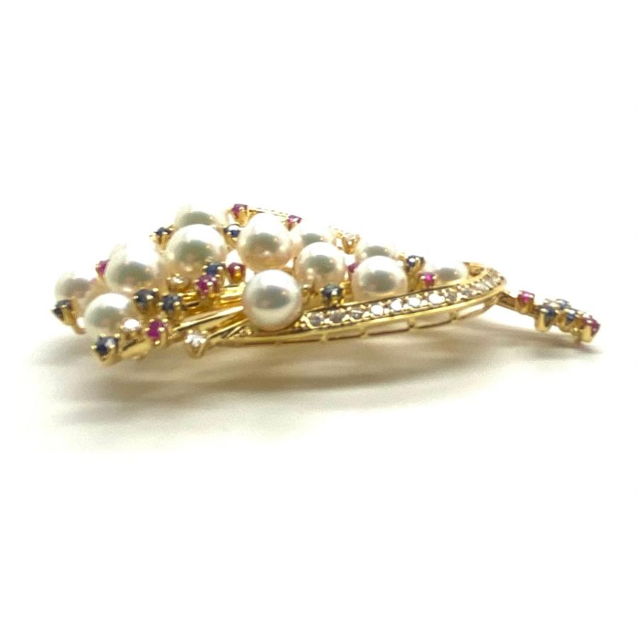 MIKIMOTO（ミキモト） K18アコヤパール ダイヤモンド ルビー 