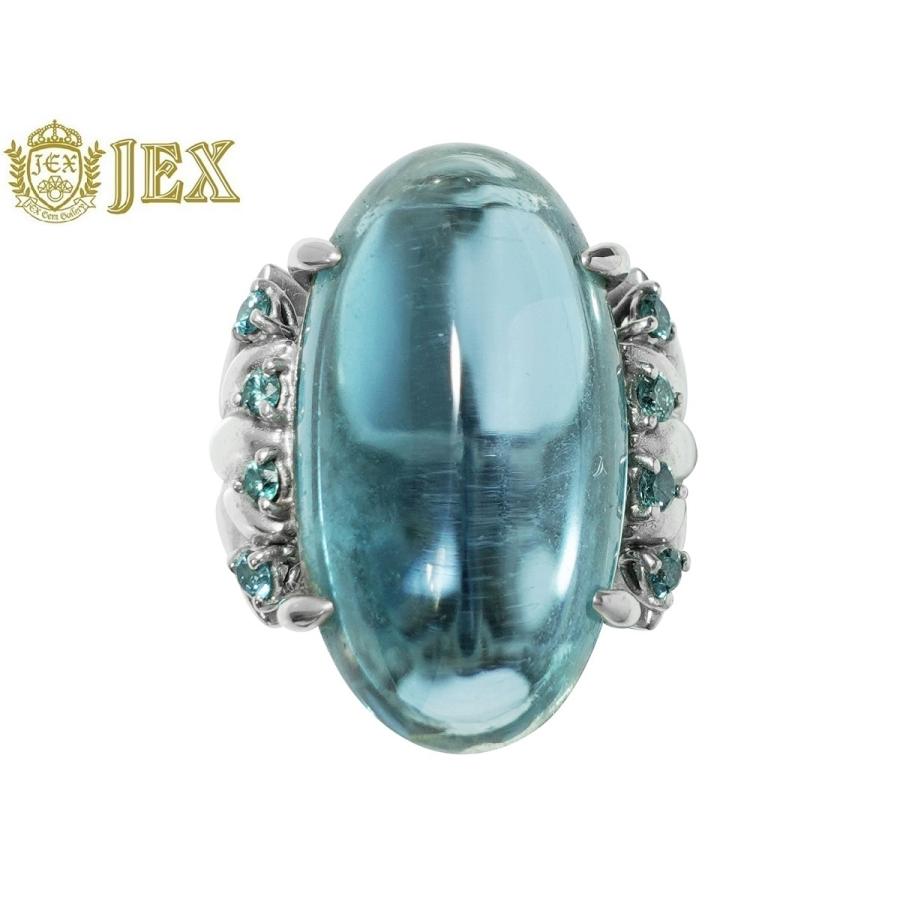 Blue Topaz K18WGブルートパーズ 処理ブルー カラーレスダイヤモンド 