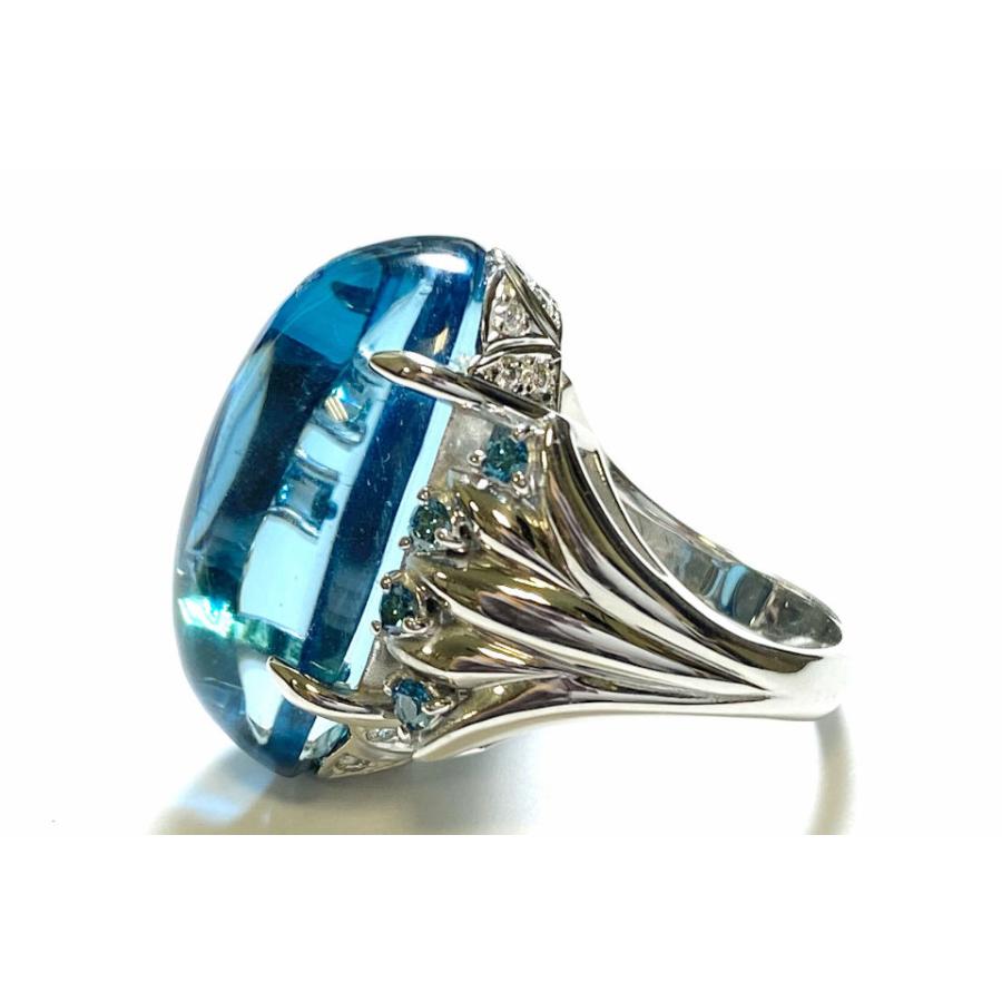 Blue Topaz K18WGブルートパーズ 処理ブルー カラーレス