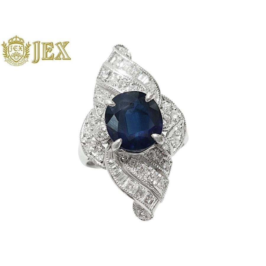 Sapphire Pt900サファイヤ ダイヤモンドリング NO.48754 : JEX宝石 