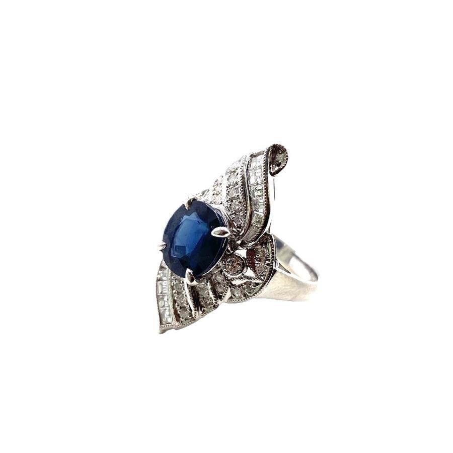 Sapphire Pt900サファイヤ ダイヤモンドリング NO.48754 : JEX宝石