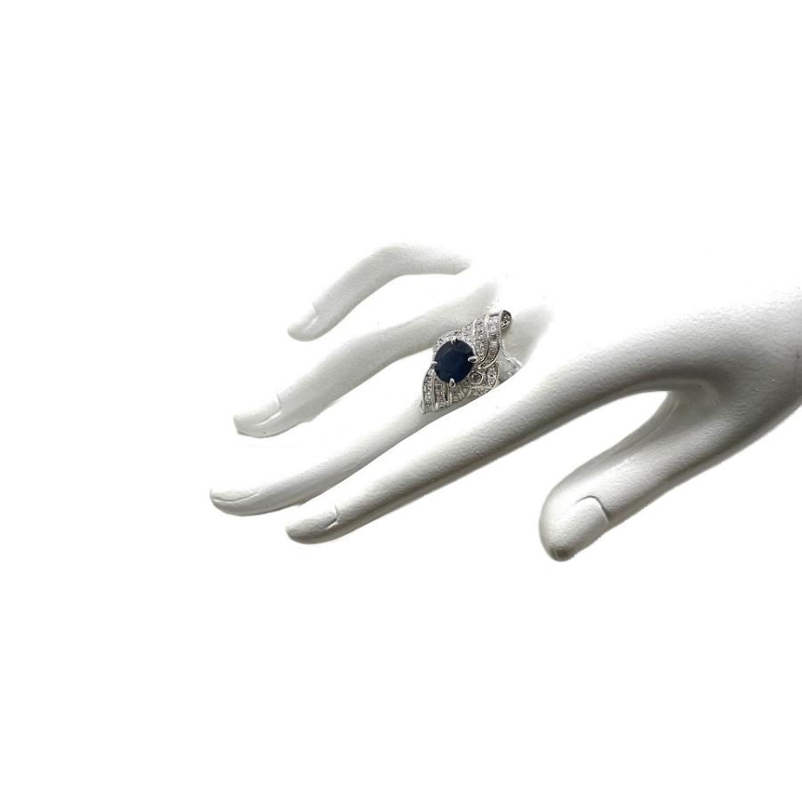 Sapphire Pt900サファイヤ ダイヤモンドリング NO.48754 : JEX宝石