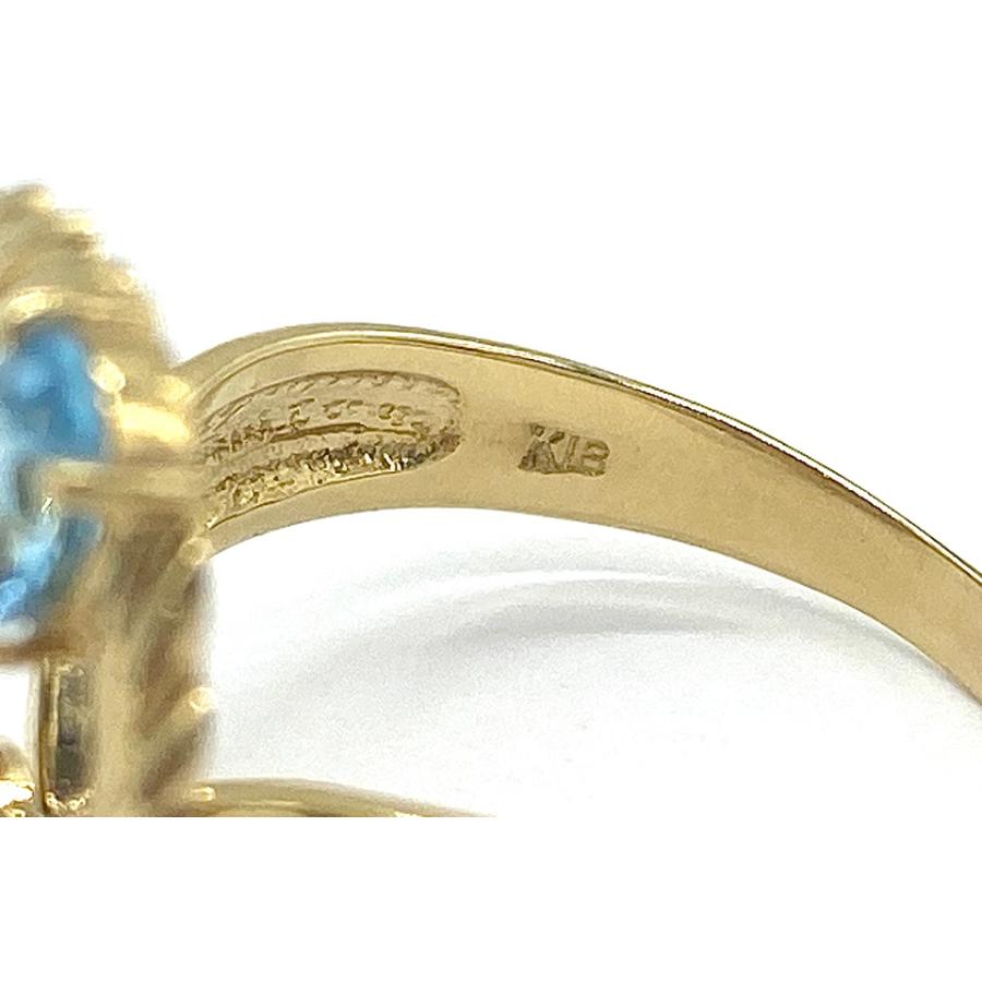 ブルートパーズ16ct18金WGリング Blue Topaz K18ブルートパーズ ダイヤモンドリング NO.49036