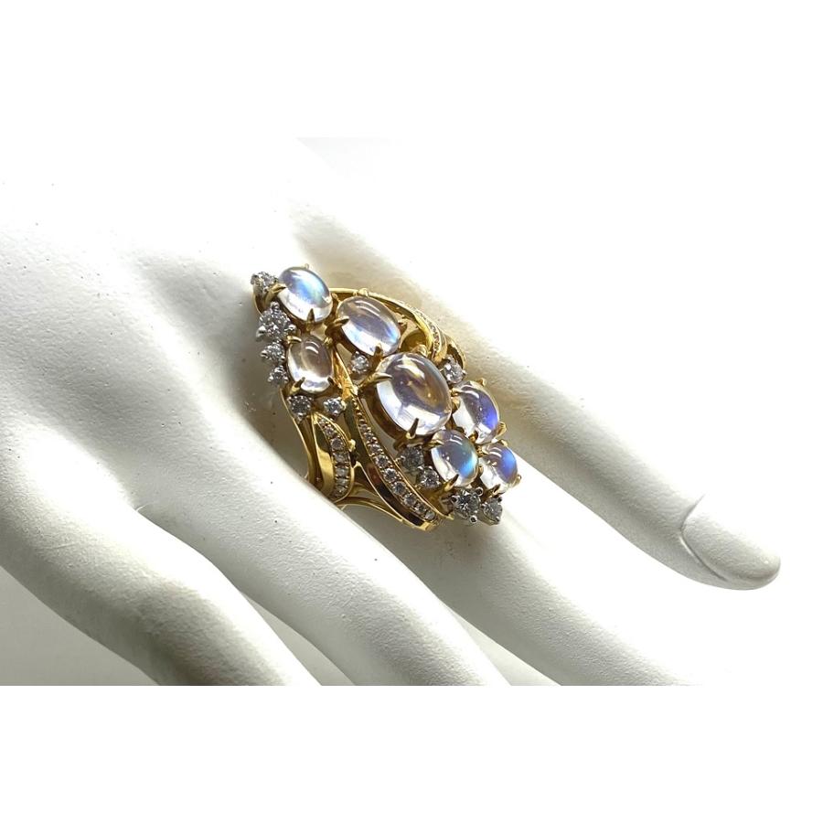 Labradorite K18ラブラドライト ダイヤモンドリング NO.49049 : JEX 