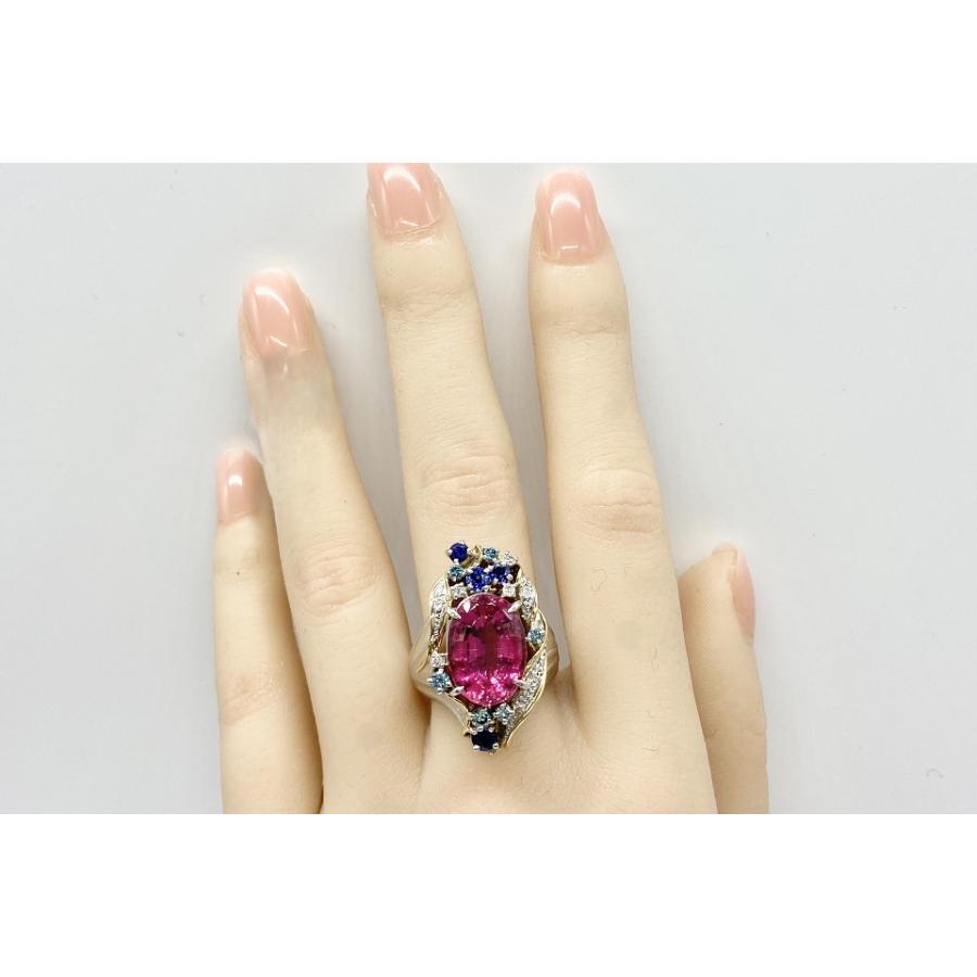 PT900/K18 ピンクトルマリンdiaリング 【公式通販】