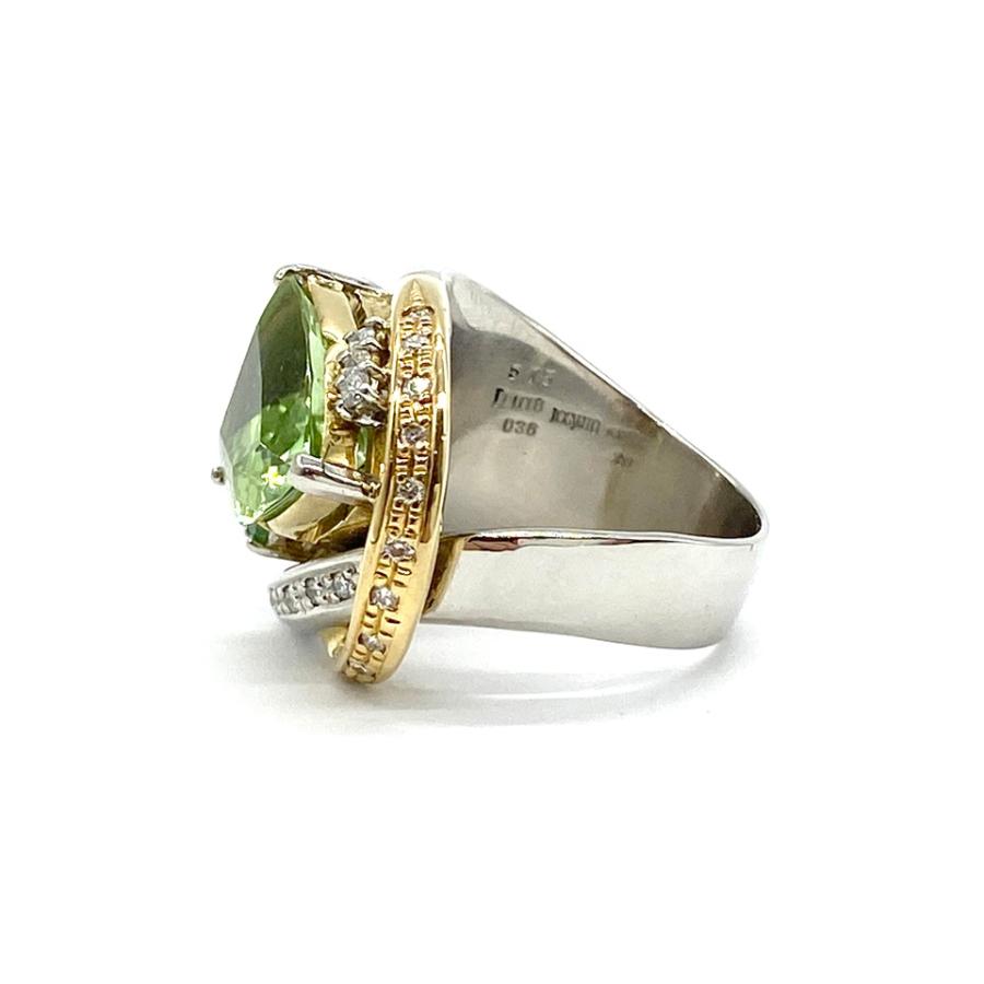 Green Tourmaline K18WG YGグリーントルマリン イエローサファイヤ 