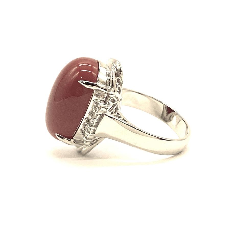 Coral Pt900血赤珊瑚 ダイヤモンドリング NO.49260 : JEX宝石