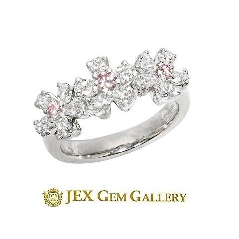 FANCY PURPLISH PINK Pt950 ピンク／カラーレス ダイヤモンド リング 新品 中央宝石研究所 No.60686