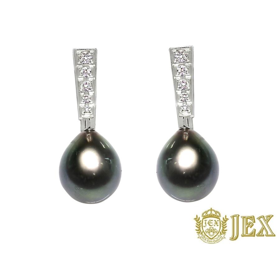 MIKIMOTO【ミキモト】 K18WG黒蝶パール ダイヤモンドイヤリング NO 