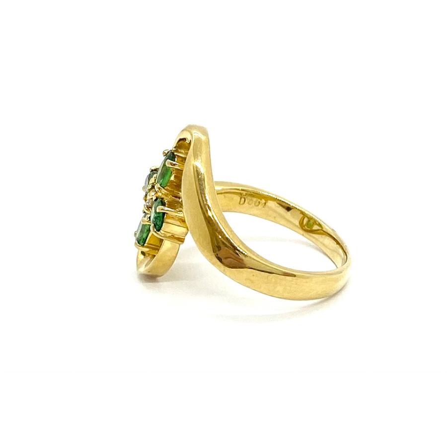 Green Garnet K18グリーンガーネット ダイヤモンドリング NO.61671 