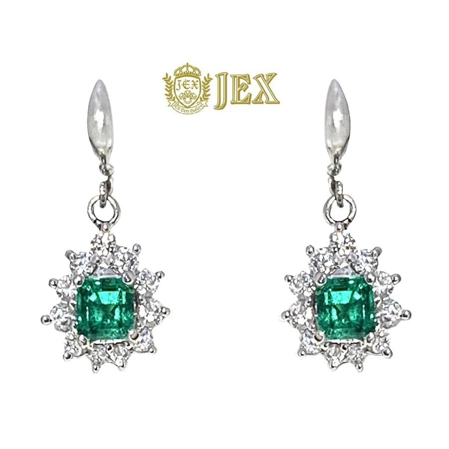 Emerald Pt850エメラルド ダイヤモンドピアス NO.61846 : JEX宝石 