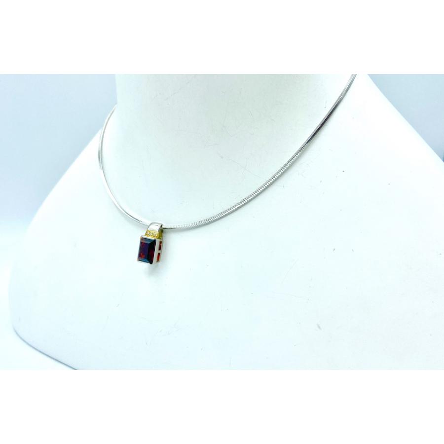 VERITE ベリテ Pt900 K18WG NC ガーネット ダイヤモンドネックレス NO 