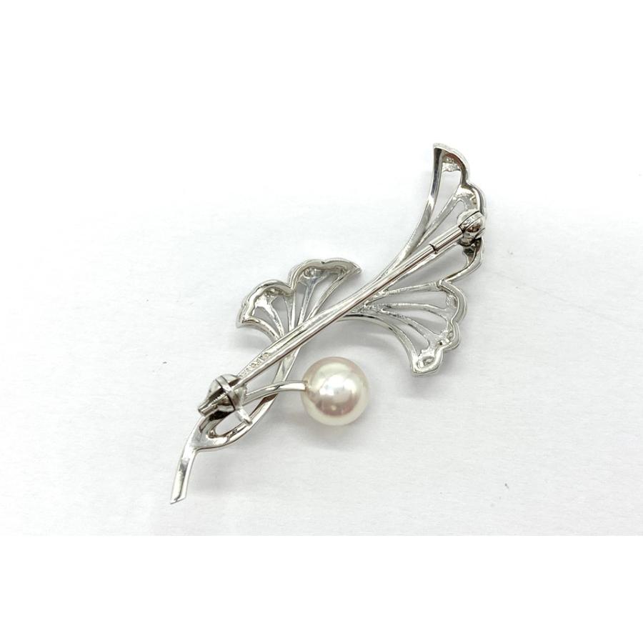 MIKIMOTO ミキモト Pt950アコヤパール ダイヤモンドブローチ NO.62161 