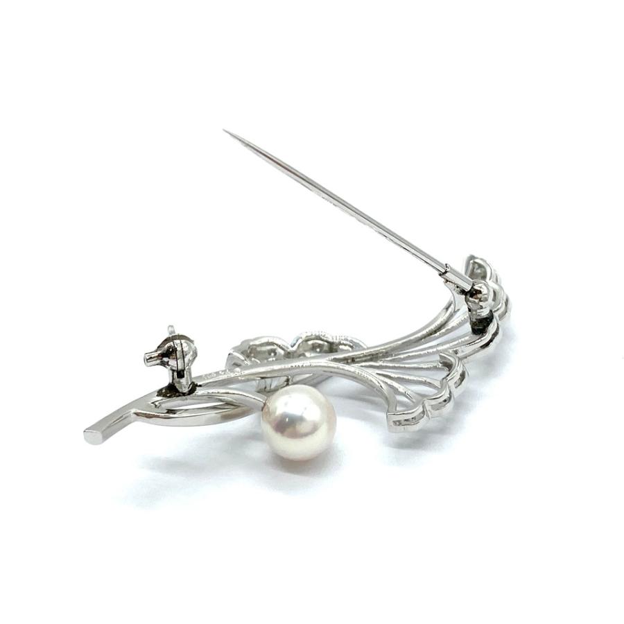 MIKIMOTO ミキモト Pt950アコヤパール ダイヤモンドブローチ NO.62161 