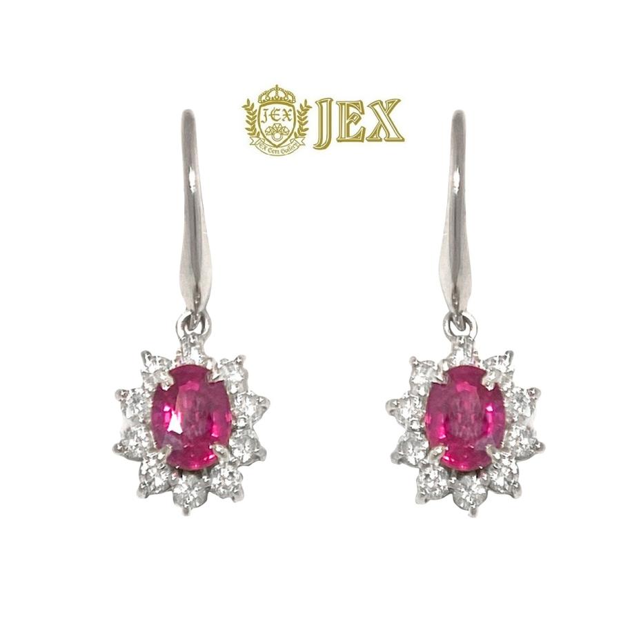 Ruby Pt900ルビー ダイヤモンドピアス NO.62230 : JEX宝石ギャラリー 