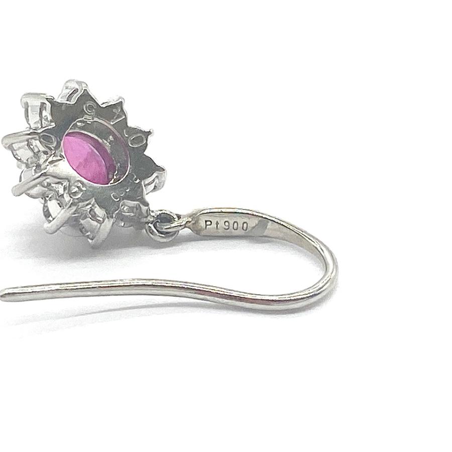 Ruby Pt900ルビー ダイヤモンドピアス NO.62230 : JEX宝石ギャラリー 