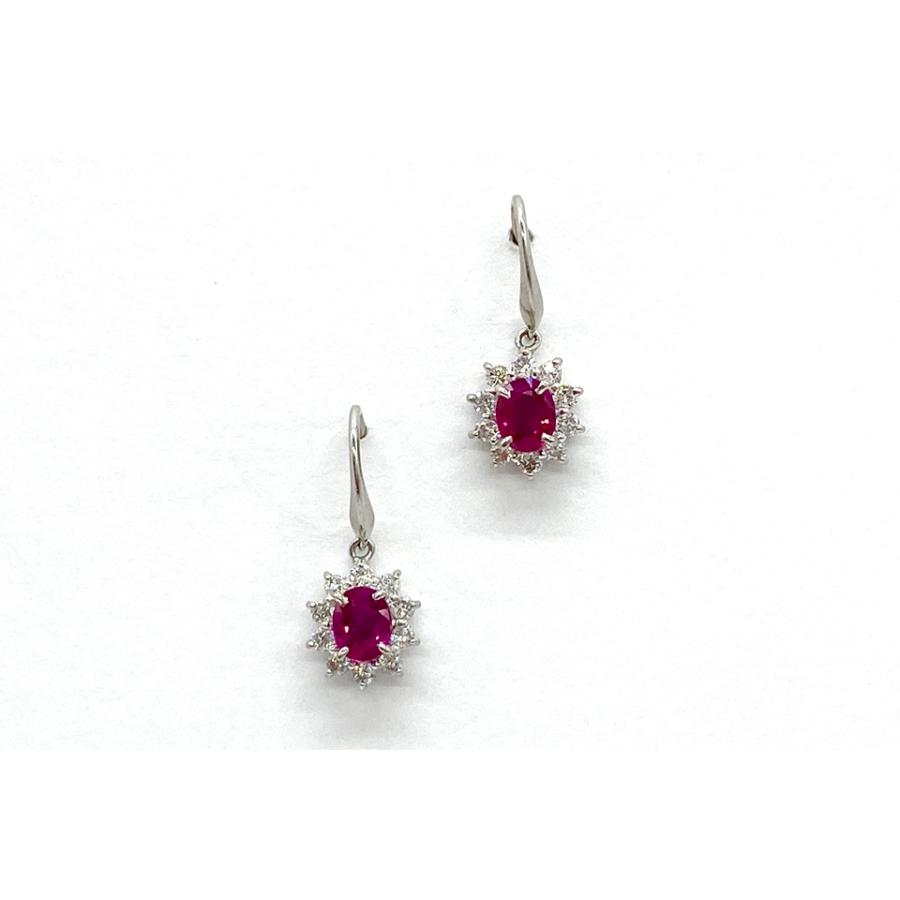 Ruby Pt900ルビー ダイヤモンドピアス NO.62230 : JEX宝石ギャラリー 