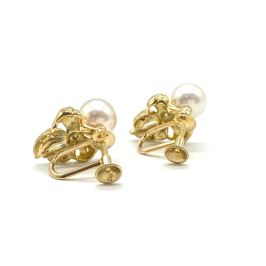 MIKIMOTO（ミキモト） K18アコヤパール ダイヤモンドイヤリング NO 