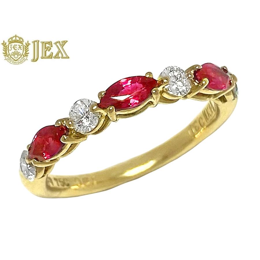 K18 WG ルビー&ダイヤモンド　リング（11号） QUEEN クイーンジュエリー平和堂貿易 K18ルビー ダイヤモンドリング NO