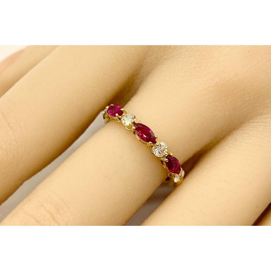 QUEEN クイーンジュエリー平和堂貿易 K18ルビー ダイヤモンドリング NO