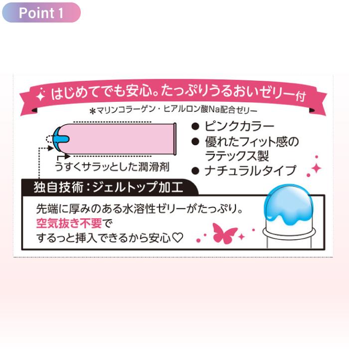 グラマラスバタフライ コンドーム モイスト1000 12個入×1箱 ジェクス