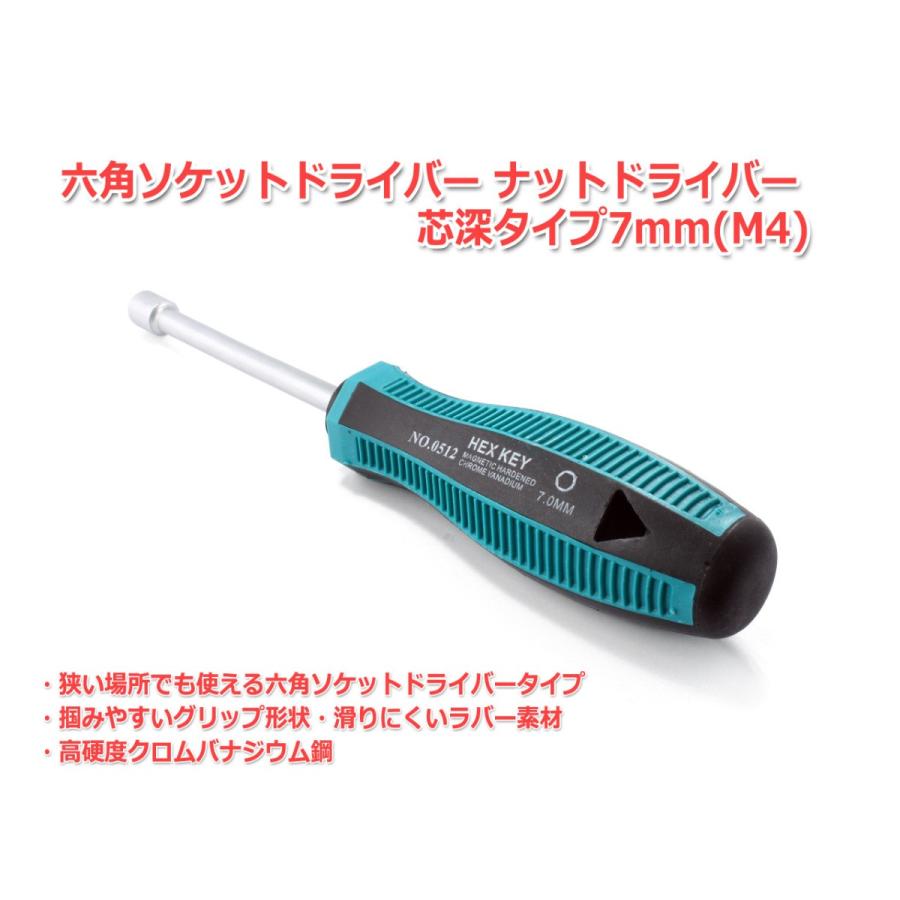送料無料/ 7mm(M4)六角レンチ ドライバータイプ 六角ドライバー