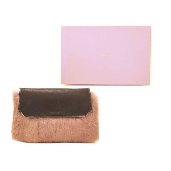 Paul Smith（ポールスミス）ラビットファー×レザークラッチバッグ : ps 