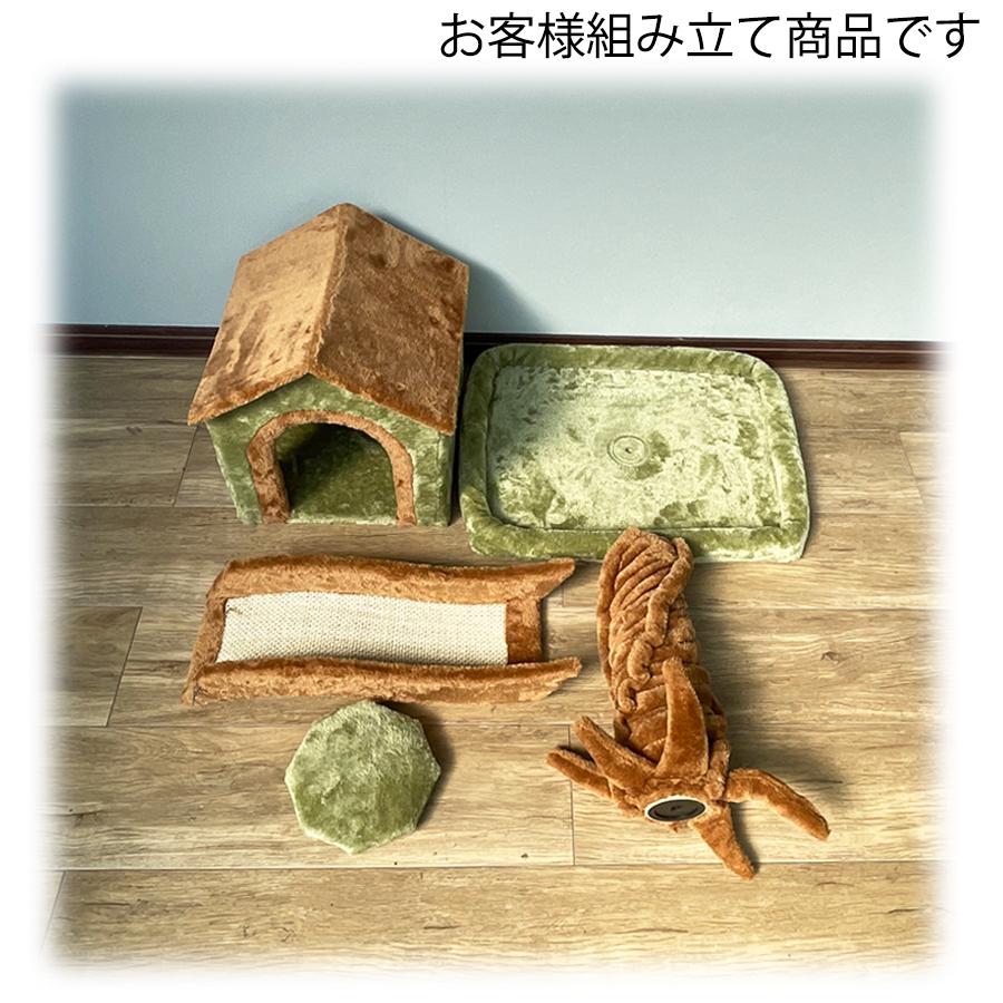 キャットタワー 猫 花  送料無料 写真映え かわいい ペット用 爪とぎ オールシーズン 据え置き型 丈夫 お留守番  安定感抜群 グリーン<br>の画像