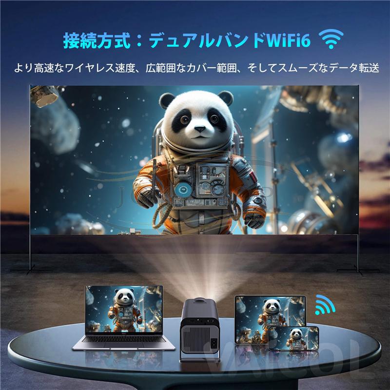 プロジェクター 小型 270°回転 Android TV搭載 1080P 4K対応 家庭用 天井投影 Wi-Fi6 Bluetooth HiFiスピーカー スマホ/ノートパソコン/USB/Switch/などに対応