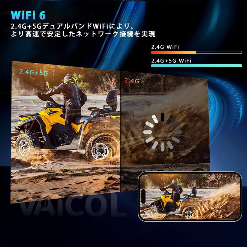 プロジェクター 小型 270°回転 Android TV搭載 1080P 4K対応 家庭用 天井投影 Wi-Fi6 Bluetooth HiFiスピーカー スマホ/ノートパソコン/USB/Switch/などに対応