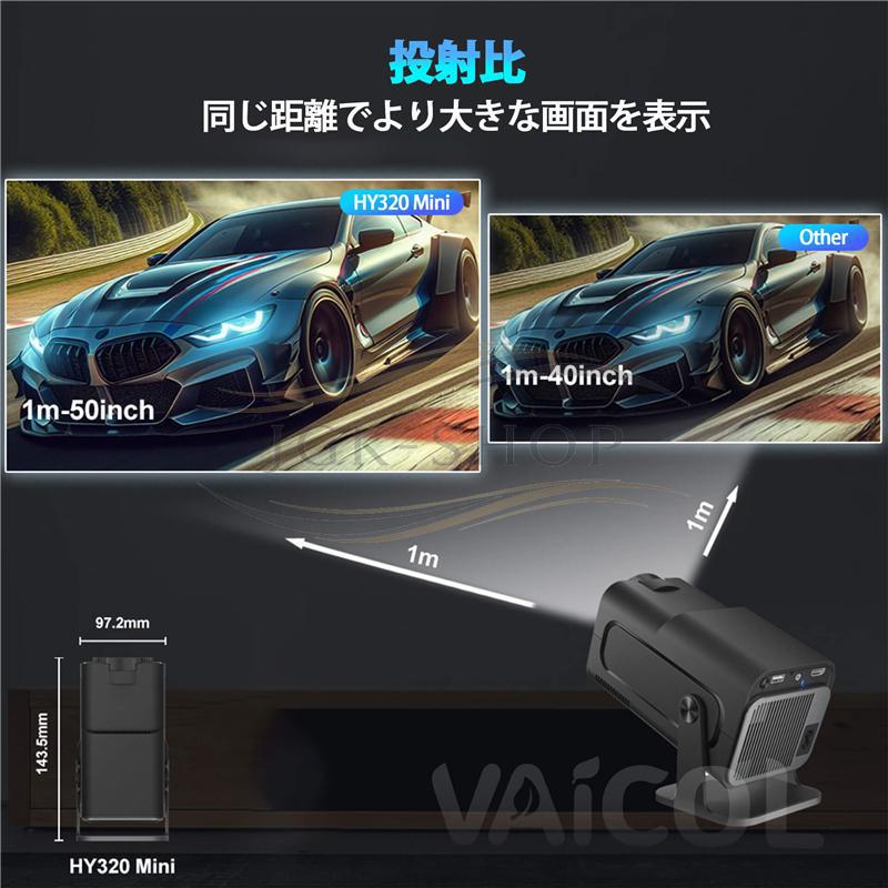 プロジェクター 小型 270°回転 Android TV搭載 1080P 4K対応 家庭用 天井投影 Wi-Fi6 Bluetooth HiFiスピーカー スマホ/ノートパソコン/USB/Switch/などに対応