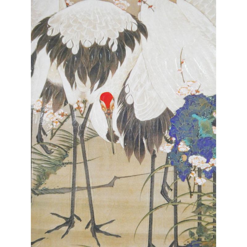 JHA 絵画 インテリア 額入り 額絵 日本の名画 伊藤若冲「梅花群鶴図