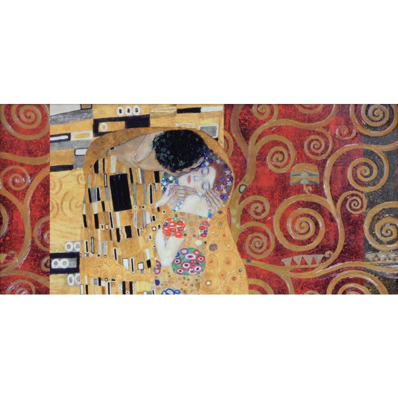 JHA 絵画 インテリア 油絵 額入り 額絵 世界の名画 クリムト「キス」特殊ゲル加工 W698×H398 AU-KL-32 日本製 複製画 アート額絵 樹脂フレーム_3