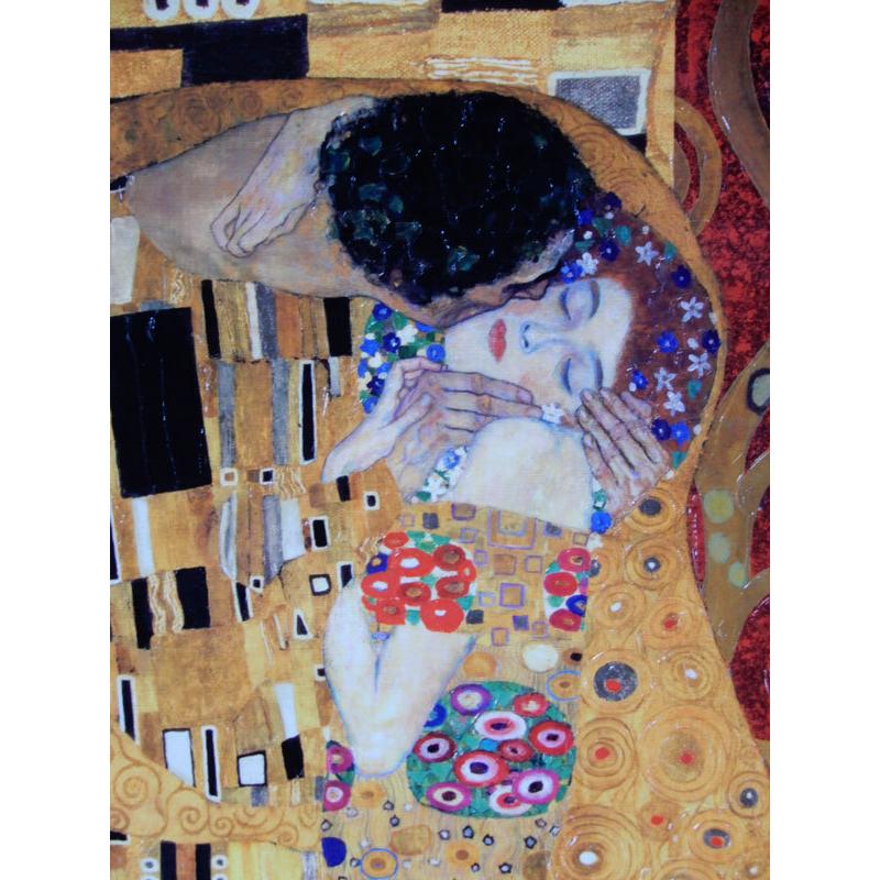 JHA 絵画 インテリア 油絵 額入り 額絵 世界の名画 クリムト「キス」特殊ゲル加工 W698×H398 AU-KL-32 日本製 複製画 アート額絵 樹脂フレーム_4