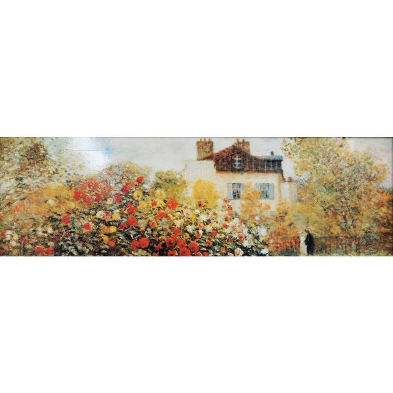JHA 絵画 インテリア 油絵 額入り 額絵 世界の名画 モネ「庭園のアーチスト」特殊ゲル加工 W1090×H441 AU-MO-88 日本製 樹脂フレームの画像