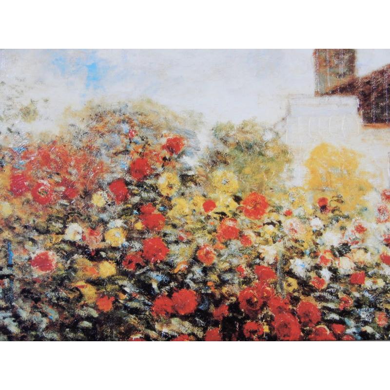 JHA 絵画 インテリア 油絵 額入り 額絵 世界の名画 モネ「庭園のアーチスト」特殊ゲル加工 W1090×H441 AU-MO-88 日本製 樹脂フレームの画像