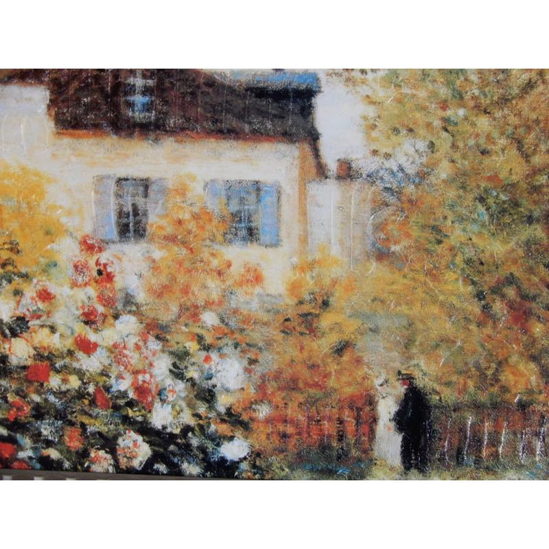 JHA 絵画 インテリア 油絵 額入り 額絵 世界の名画 モネ「庭園のアーチスト」特殊ゲル加工 W1090×H441 AU-MO-88 日本製 樹脂フレームの画像